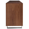 Alvarado 79" Sideboard, American Walnut With Brushed Stainless Steel Base