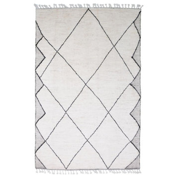 Oriental Rug Berber Maroccan Design 10'0"x6'6" Hand Knotted Carpet