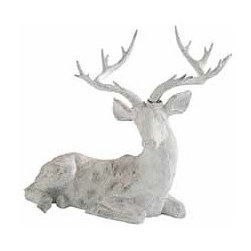 Regal White Reindeer - New - Holiday Accents And Figurines