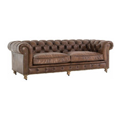 English Country Style Sofas Houzz Zin Home Conrad Vintage England Coffee Leather Chesterfield Sofa 96 Sofas