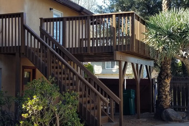 Mid-sized elegant wood railing balcony photo in Los Angeles