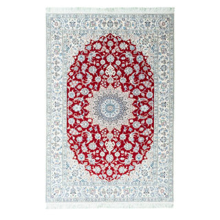 Nain Trading Handknotted Patchwork Rug 6'7x5'0 Rost/Dunkelblau (Wool, Iran/Persia)
