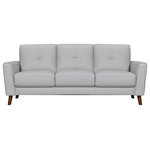 Armen Living - Almafi 82" Brown Leather Sofa, Dove Gray - Transform your living space with the Almafi 82" Leather Upholstered Sofa from Armen Living - a seamless fusion of modern luxury and timeless comfort. This exquisite sofa is designed to redefine your home's aesthetic, offering the perfect balance of chic design and sumptuous relaxation. Designed with your comfort in mind, the Almafi boasts web suspension seat construction. This innovative webbing system ensures consistent and flexible support throughout the seating area, eliminating uncomfortable pressure points and ensuring an enjoyable sitting experience. Say farewell to sagging cushions - the Almafi sofa maintains its shape and support for years to come. This modern sofa boasts opulent leather upholstery that exudes durability. Measuring a spacious 82 inches in width, the Almafi sofa comfortably accommodates up to three individuals. Whether you're hosting a movie night, entertaining guests, or simply unwinding with loved ones, this couch provides ample room for everyone to relax and luxuriate in comfort. Sink into its plush cushions and experience the unrivaled comfort that only leather upholstery can deliver. Available in both dove gray and rich brown.