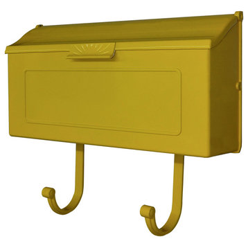 Mid Modern Nash Horizontal Mailbox, Yellow