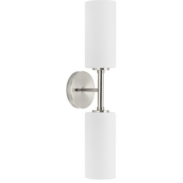 Cofield Collection 2-Light Brushed Nickel Transitional Wall Sconce Vanity Light