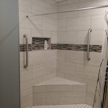 Handicap bathroom remodel and enlarge