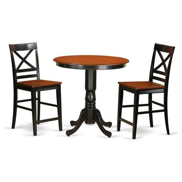 3-Piece Dining Counter Height Set, Pub Table And 2 Kitchen Bar Stool