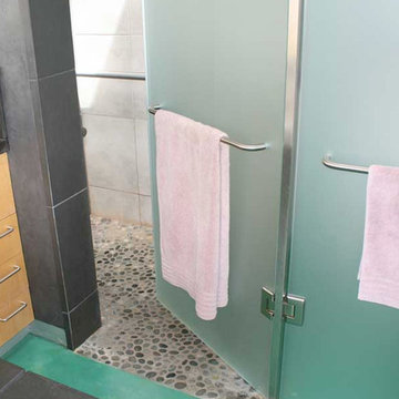 Colorful Concrete Showers and Floors- Decorative Concrete Interior