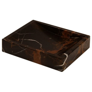 Myrtus Collection Black and Gold Marble Soap Dish