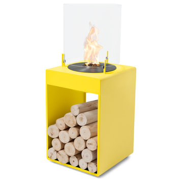 EcoSmart Pop 3T Fireplace Smokeless, Yellow, Ethanol Burner, Black