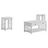 Coventry 36" Coffee Table, Drawer and Two End Tables, Set of 3, White