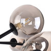 15-Light Glass Globe Bubble Sputnik Chandelier, Black