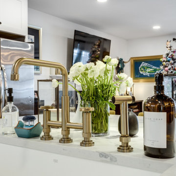Eclectic White and Blue Kitchen Design Fairfax, VA
