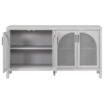 TATEUS 60" Kitchen Sideboard Storage Buffet Cabinet, Gray
