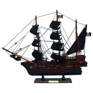 England's Pearl Wooden Pirate Ship Model, 14"
