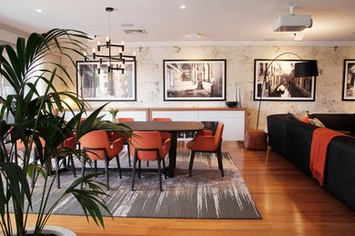 This is an example of a large contemporary dining room in Sydney.