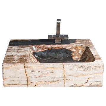 Vanity 24" Width-Straight Front, Petrified Wood-#01, Stone Sink Only