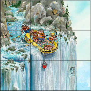 Tile Mural, Over The Falls by Gary Patterson