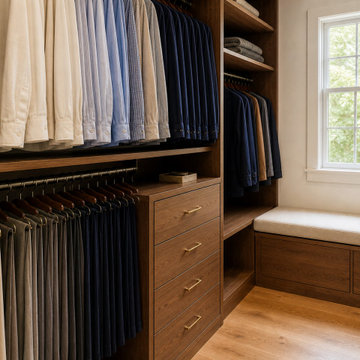 Double-Hang Storage and Closed Drawer Zone