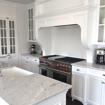Detailed Custom White Wood Range Hood