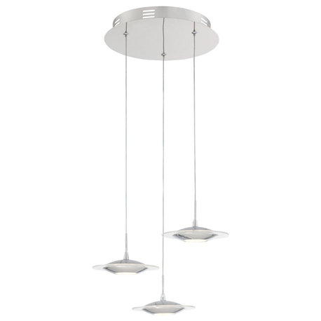 Fruma 3 Light Chandelier, Chrome