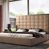 Ludlow Bed, Wenge / Taupe Leather, Queen