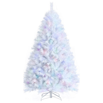 Costway 6ft Iridescent Tinsel Artificial Christmas Tree w/ 792 Branch Tips