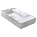 Alice Ceramica - Hide Rectangular Vessel Sink, 65x40 cm - Crisp, minimalist lines and an elegant shape come together in the Hide Rectangular Vessel Sink. Handcrafted by Roman artisans, the contemporary vessel sink exudes chic Italian style that defies trends. A young company who pride themselves on creativity and ambition, Alice Ceramica crafts all their products in the hills north of Rome.