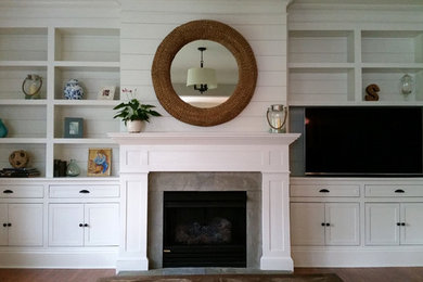 Built-In Wall Unit With Fireplace Mantle