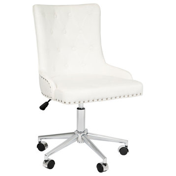 Raven Tufted Vanity Chair, White