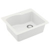 Karran Drop-In Quartz 25" 1-Hole Single Bowl Kitchen Sink Kit, White