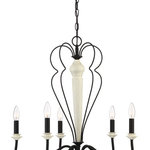 Craftmade - Anna 5 Light Chandelier In Cottage White/Espresso (52525-CWESP) - Craftmade (52525-CWESP) Anna Collection Traditional, Cottage Style Indoor 5 Light Chandelier In Cottage White/Espresso Finish. Dimmable: Yes. Dry rated. Light Bulb Data: 5 E12/Candelabra 60 watt. Bulb Included: No.