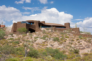 Inspiration for a large southwestern exterior home remodel in Phoenix