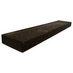 Joel's Antiques and Reclaimed Decor, LLC - Rustic, Floating Shelf, 2" Thick x 8" Deep, with Mounting, Mocha, 72" - *Full 2" thick x 8" deep x 72" wide