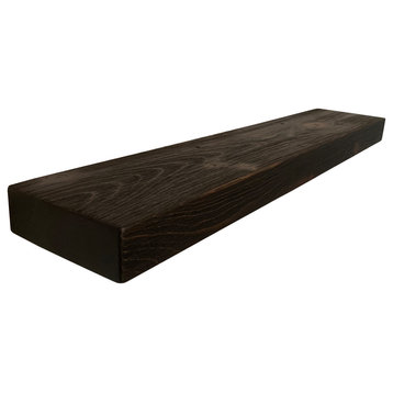 Rustic, Floating Shelf, 2" Thick x 8" Deep, with Mounting, Mocha, 72"