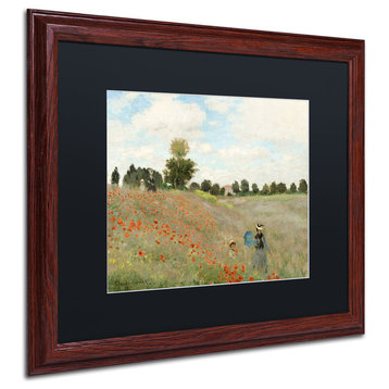 'Wild Poppies Near Argenteuil' Matted Framed Canvas Art by Claude Monet