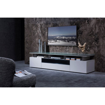 Margad Contemporary Gray Gloss Tv Stand