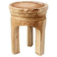 Mesa Wooden Stool, Natural Wood