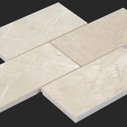 Beige Kitchen Floor Tiles and Marble Backsplash - Products