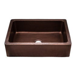 30" Copper Single Bowl Apron Farmhouse Sink - Kitchen Sinks