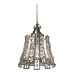 Gorgeous 1 Light Mini Pendant by Feiss Soros in Ebonized Silver Leaf finish - Lighting