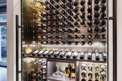 Cable Wine System Featured in a Modern Kitchen, Reach-In Wine Cellar