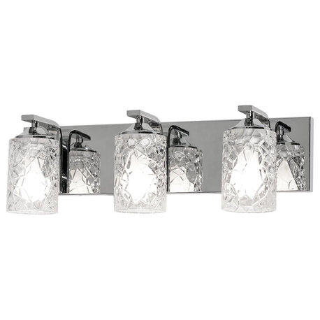 Annabel, 3-Light Vanity, Polished Chrome Finish/Clear Glass