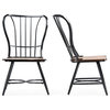 Set of 2 Longford Wood and Metal Vintage Industrial Dining Chair-Black
