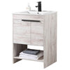 Phoenix Bath Vanity With Ceramic Sink Full assembly Required, Rustic White, 24"