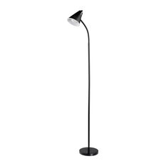 LED for Life 59" 1-Light Matte Black Mesh Shade LED Floor Lamp