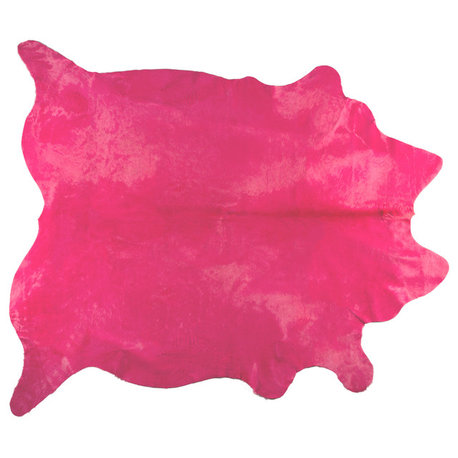 Geneva 6'x7' Cowhide Rug, Soft Pink
