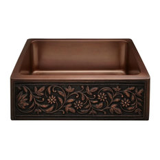 Copper Farmhouse Embossed Apron Sink, Single