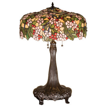 Meyda lighting 15404 31"H Tiffany Cherry Blossom Table Lamp