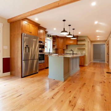 Rustic Red Oak Plank Flooring, Kitchen